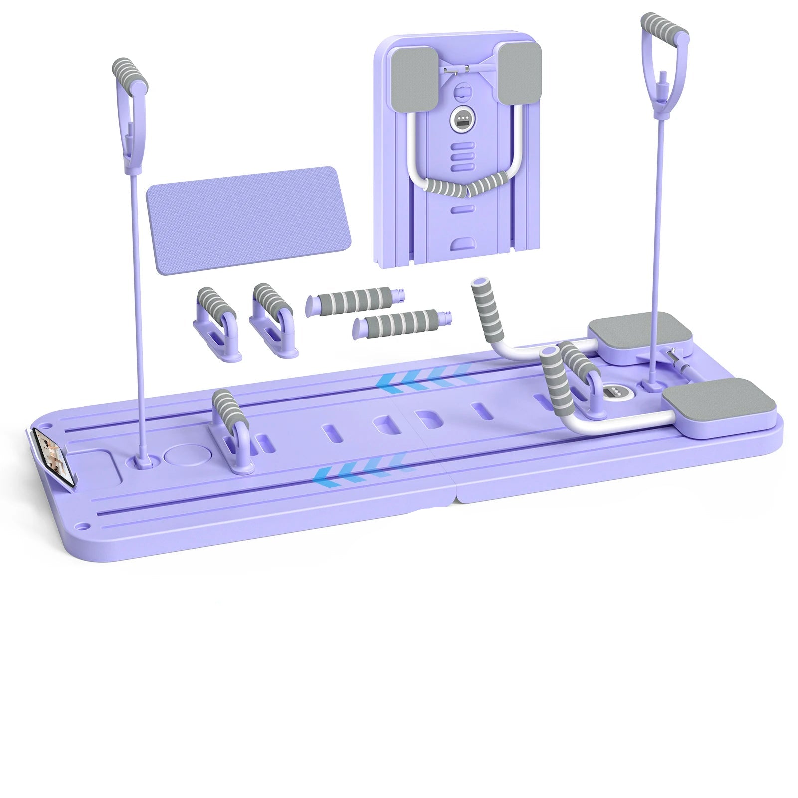 Planche Pilates Multifonction Pliable 6 en 1 avec Bandes de Résistance