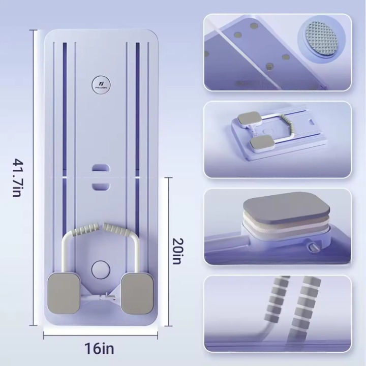 Planche Pilates Multifonction 6 en 1 Pliable avec Bandes de Résistance