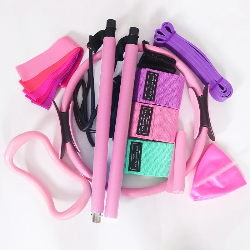 Kit Pilates avec Barre 14 Pièces : Station de Tirage Complète