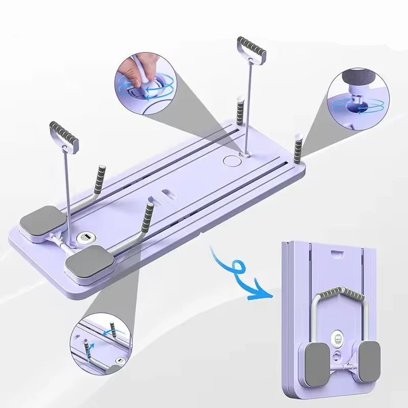 Planche Pilates Multifonction 6 en 1 Pliable avec Bandes de Résistance