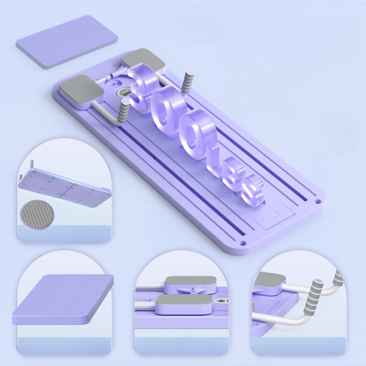 Planche Pilates Multifonction Pliable 6 en 1 avec Bandes de Résistance