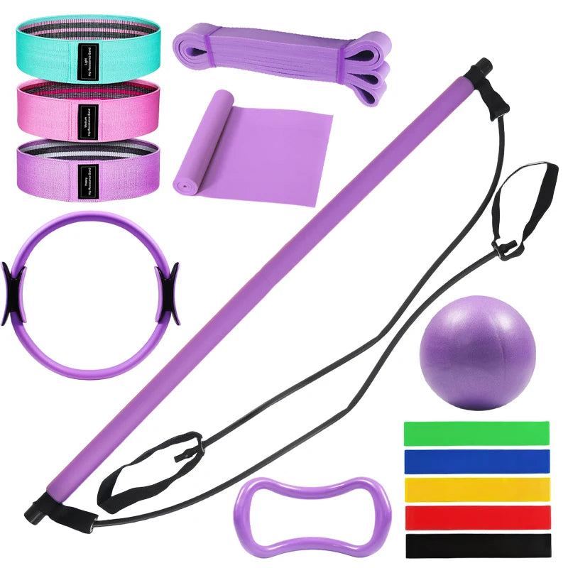 Kit Pilates avec Barre 14 Pièces : Station de Tirage Complète